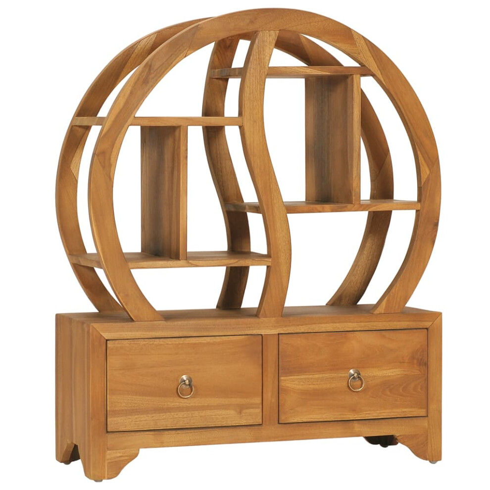 Vidaxl Cabinet With Yin Yang Shelf 68X26x83 Cm Solid Teak Wood