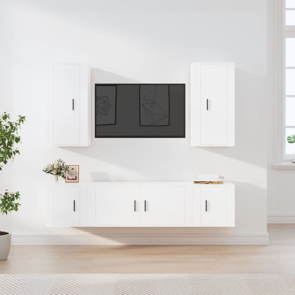 Vidaxl 5 Piece Tv Cabinet Set White Engineered Wood