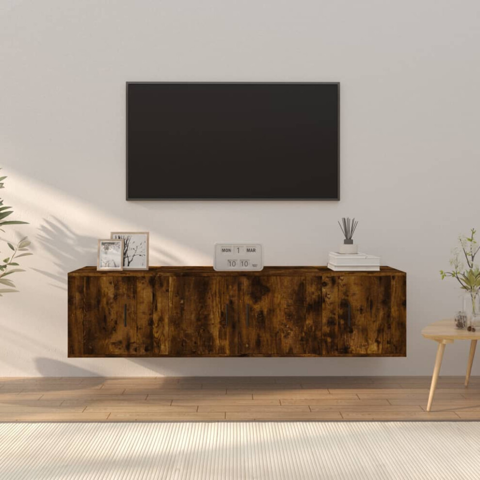 Vidaxl 3 Piece Tv Cabinet Set Smoked Oak Engineered Wood
