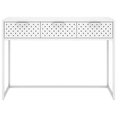 VidaXL vidaXL Console Table White 106x35x75 cm Steel 2