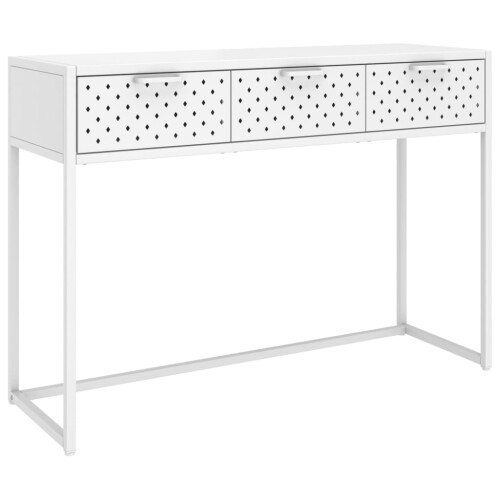 VidaXL vidaXL Console Table White 106x35x75 cm Steel 1