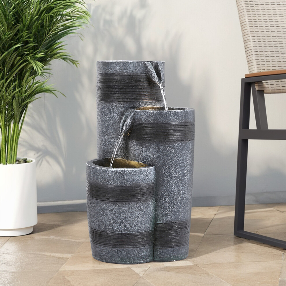 Garden Rockery Decor Solar-Powered Lighted Water Fountain