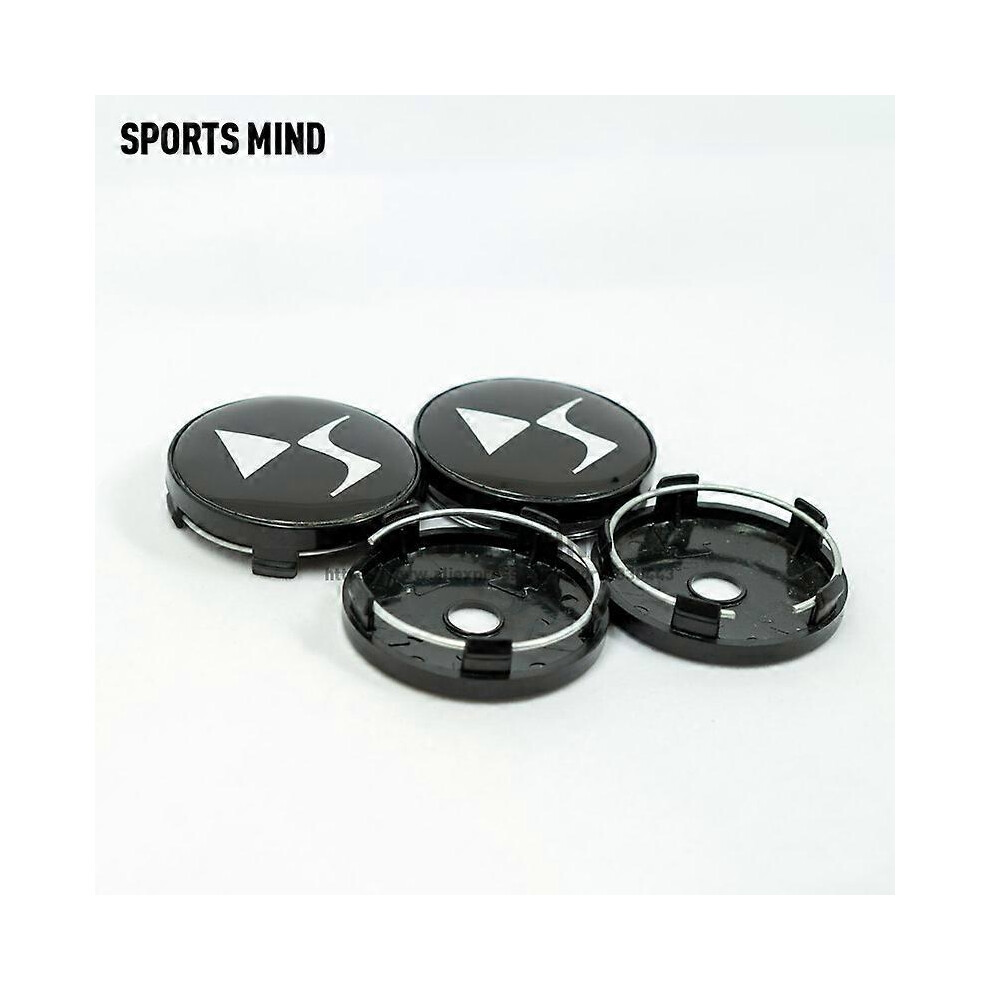 (Black) 4Pcs/Lot 60Mm Ds Car Wheel Center Hub Caps For Ds Ds3 Ds5 Ds6 Deesse Psa Logo Stylish Hard Wearing Replacement Dust Cover Black 5014561727547