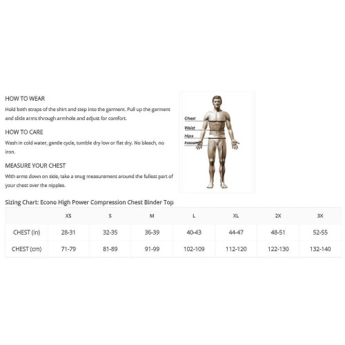 (Blanc,S)Underworks Econo High Power Compression Chest Binder Top - 943 2