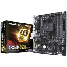 GIGABYTE GA-AB350M-DS3H Socket AM4/X370/DDR4/S-ATA/ATX-emolevy - Musta
