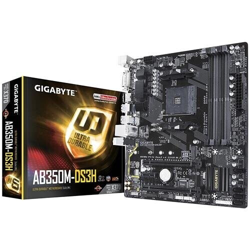 Gigabyte GIGABYTE GA-AB350M-DS3H Socket AM4/X370/DDR4/S-ATA/ATX Motherboard - Black