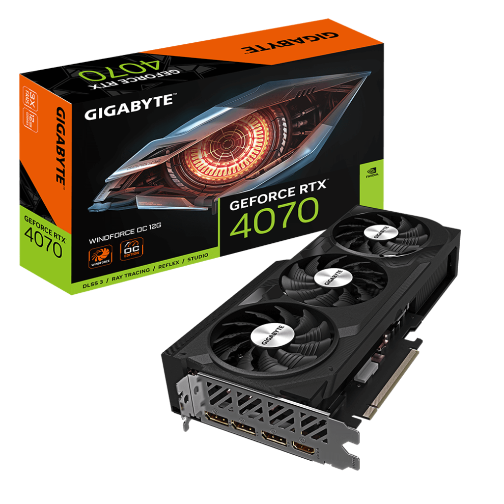 Gigabyte Geforce Rtx 4070 Gv-N4070wf3oc-12Gd Gddr6x Pci-E 4.0X16 Hdmi 889523037003