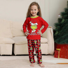 (Filles,2-3Y)Pyjamas de Noël assortis Pyjamas de nuit Xmas Grinch Imprimé Adulte Kids Infants Nightwear Pajamas Pjs Set
