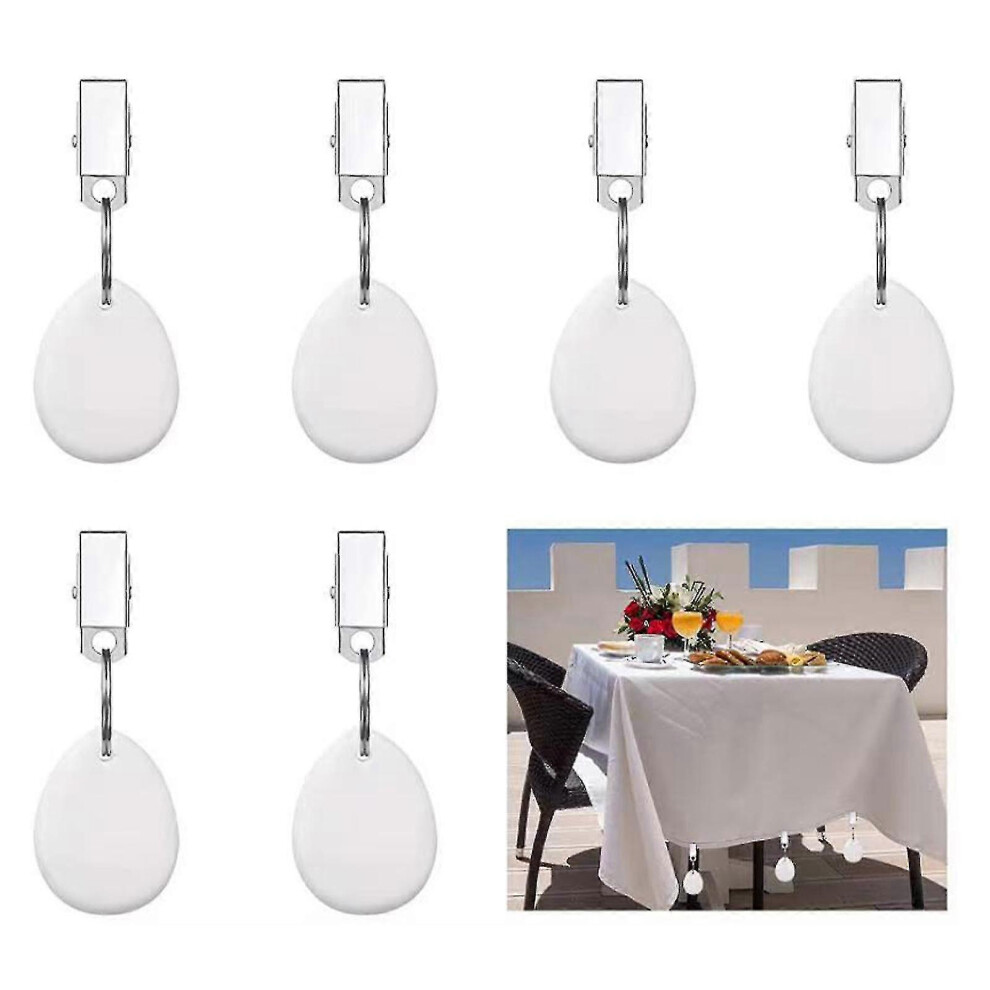 (blanc,4 pcs)Poids de nappe, 4pcs Poids de nappe avec clips, Poids de nappe Clips de nappe Pour la fête de famille, le camping, le mariage, le jardin