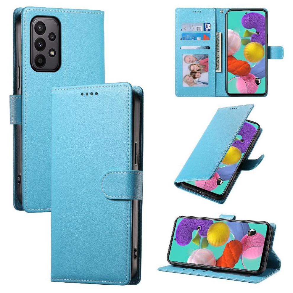 (Light ) Case For Samsung Galaxy M13 4G Card Slots Shockproof Daily Use Magnetic Closure Blue 764549429400