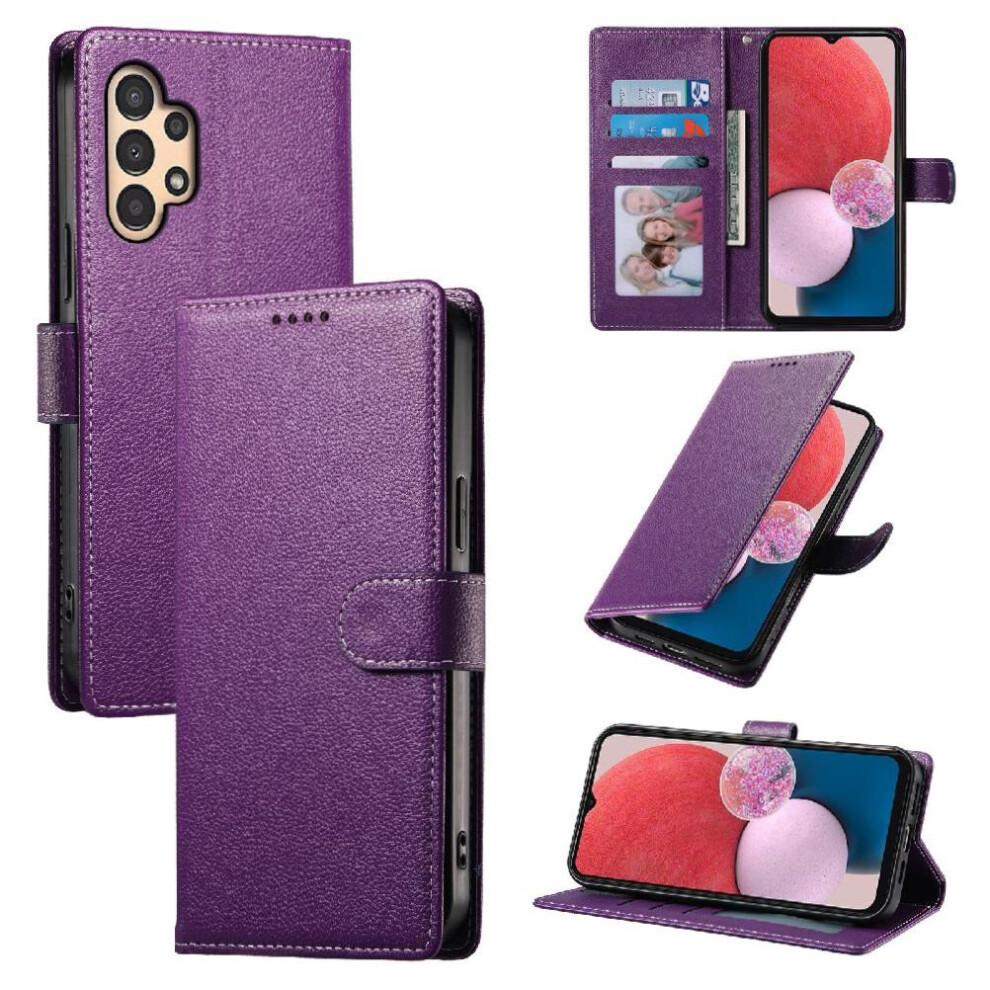 (Purple) Case For Samsung Galaxy M13 5G Magnetic Closure Shockproof Daily Use Card Slots Purple 764549430178