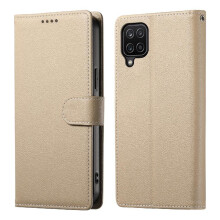 (Khaki ) Case for Samsung Galaxy A12 Daily Use Shockproof Magnetic Closure Card Slots