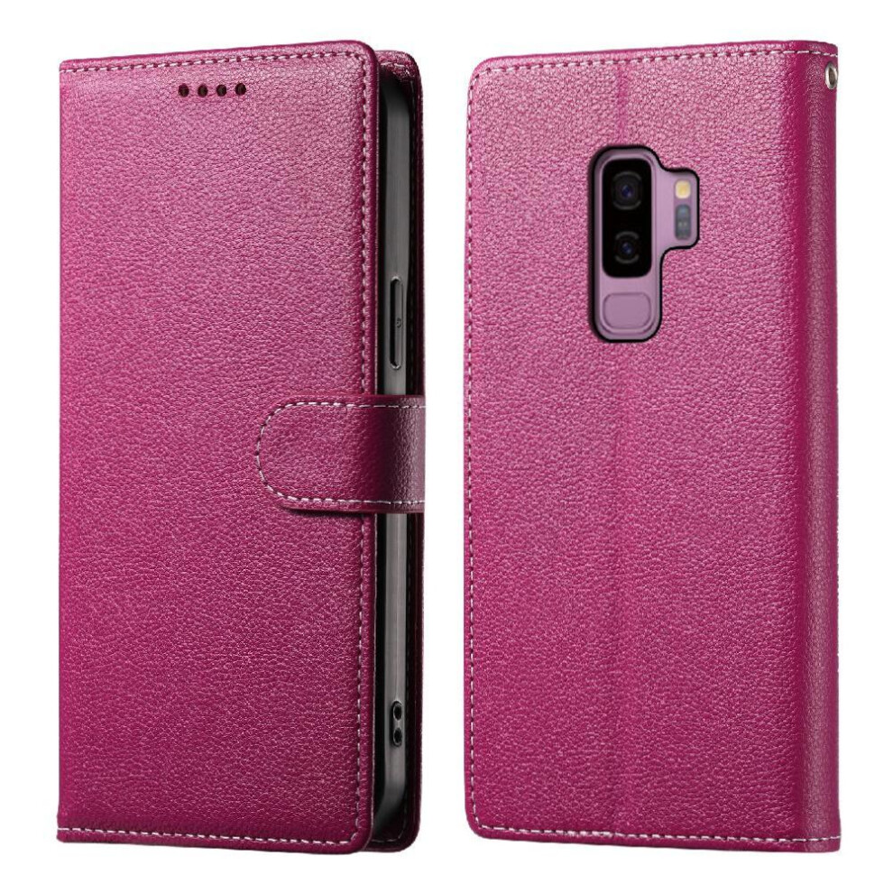 (Pink) Case For Samsung Galaxy S9 Card Slots Shockproof Magnetic Closure Daily Use Pink 764549431038