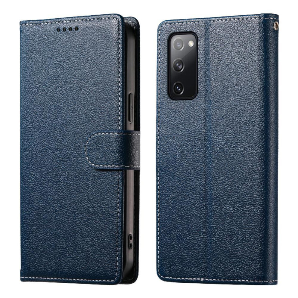 (Dark ) Case For Samsung Galaxy S20 Fe Shockproof Magnetic Closure Card Slots Daily Use Blue 764549431496