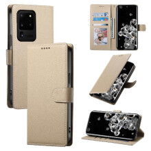 (Khaki ) Case for Samsung Galaxy S20 Ultra Daily Use Shockproof Magnetic Closure Card Slots