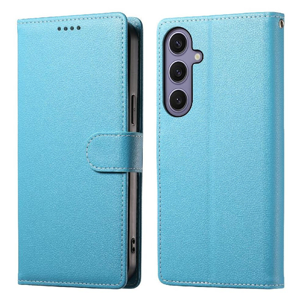 Photos - Case   for Samsung Galaxy S25 Plus Card Slots Shockproof Magnetic Closure Daily Use(Light blue)