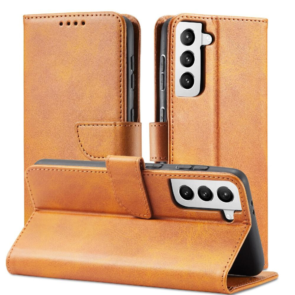 (Yellow) Case For Samsung Galaxy S21 Plus Leather Folio Flip Case Magnetic Carbon Fiber Card Insertion With Card Holder Kickstand Full Protection Yellow 764549433612