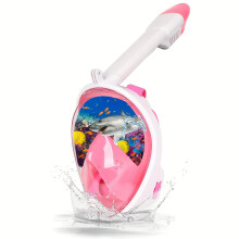 (pink, L/XL) Adult Full Face Snorkeling Mask | Dry Snorkeling | Detachable Camera | Adjustable Shoulder Straps | Suitable for Beginners | Swimming Practice