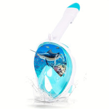 (Green, L/XL) Adult Full Face Snorkeling Mask | Dry Snorkeling | Detachable Camera | Adjustable Shoulder Straps | Suitable for Beginners | Swimming Practice