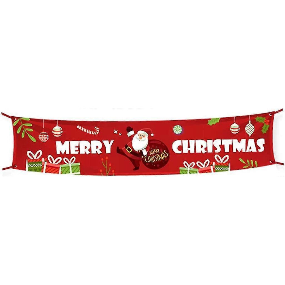 (As show, One size) merry christmas banner large red hanging xmas sign for window outdoor party holiday decorations-image-OPC-PG5TCSX-NEW