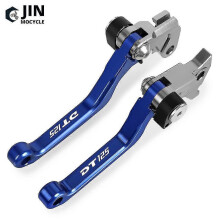 (A pair blue) For Yamaha Dt125 Dt 125 1987-2005 2004 Cnc Aluminum Motorcoss Pit Dirt Bike Pivot Foldable Brake Clutch Levers With Logo Dt125