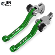 (A pair green) For Yamaha Dt125 Dt 125 1987-2005 2004 Cnc Aluminum Motorcoss Pit Dirt Bike Pivot Foldable Brake Clutch Levers With Logo Dt125