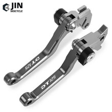 (A pair gray) For Yamaha Dt125 Dt 125 1987-2005 2004 Cnc Aluminum Motorcoss Pit Dirt Bike Pivot Foldable Brake Clutch Levers With Logo Dt125