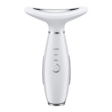 M?quina de estiramiento facial y de cuello (blanca), m?quina de masaje para tensar el cuello, masajeador antienvejecimiento port?til de estiramiento y