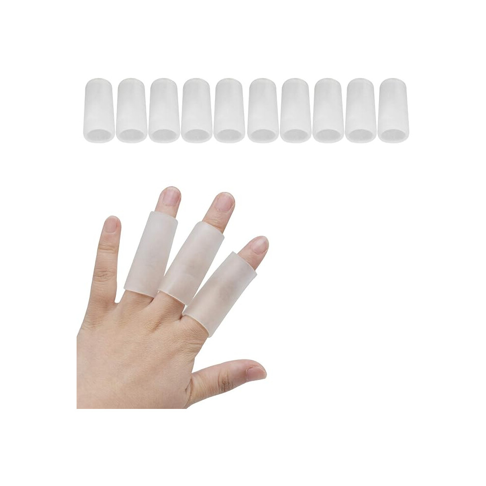 Lifeasy 10 Finger Protectors (Transparent), Gel Finger Pads, Silicone Finger Protectors, Finger Protectors, Trigger Fingers, Hand Eczema, Finger Cracking Prot