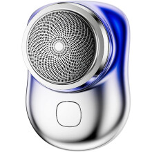 Mini shaver portable electric shaver (blue), men's electric shaver, pocket portable shaver, USB rechargeable shaver, simple one click use, suitable fo