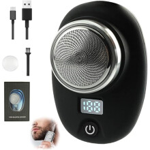 Mini shaver (black), men's portable electric shaver, USB rechargeable waterproof shaver, one touch wet and dry, suitable for home, car, and travel