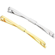 Set van 2 stropdas-kraagspelden voor heren (goud en zilver), klassieke kraagclipset, kraagclipspeld