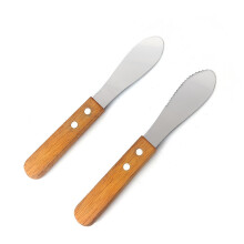 Set van 2 botermessen (gekarteld en niet-gekarteld) Roestvrijstalen boterspatel Gebakkruidenapplicator Doe-het-zelfwinkel Broodsnijder Bagelsnijder