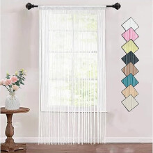 Thin rope door curtain with silver thread (white, 100 * 200cm), single door curtain for dense decoration