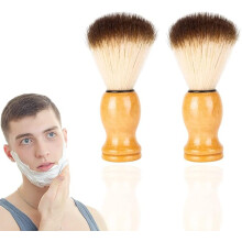 2 blaireaux de rasage, blaireaux de rasage en poils de nylon sélectionnés, blaireaux de rasage pour hommes faits à la main