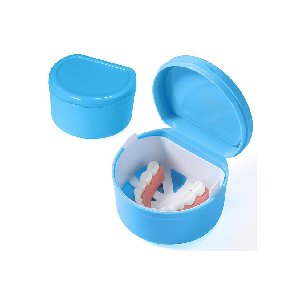 Lifeasy Blue D-Shaped Retainer Set (, Excluding Dentures), Denture Box With Filter Basket, Used For Denture Cleaning, Invisible Orthodontic Devices, And Tooth