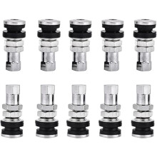 10 piezas de perno de metal de varilla corta de v?lvula de neum?tico TR161 con kit de varilla de v?lvula de neum?tico con tapa antipolvo para autom?vi