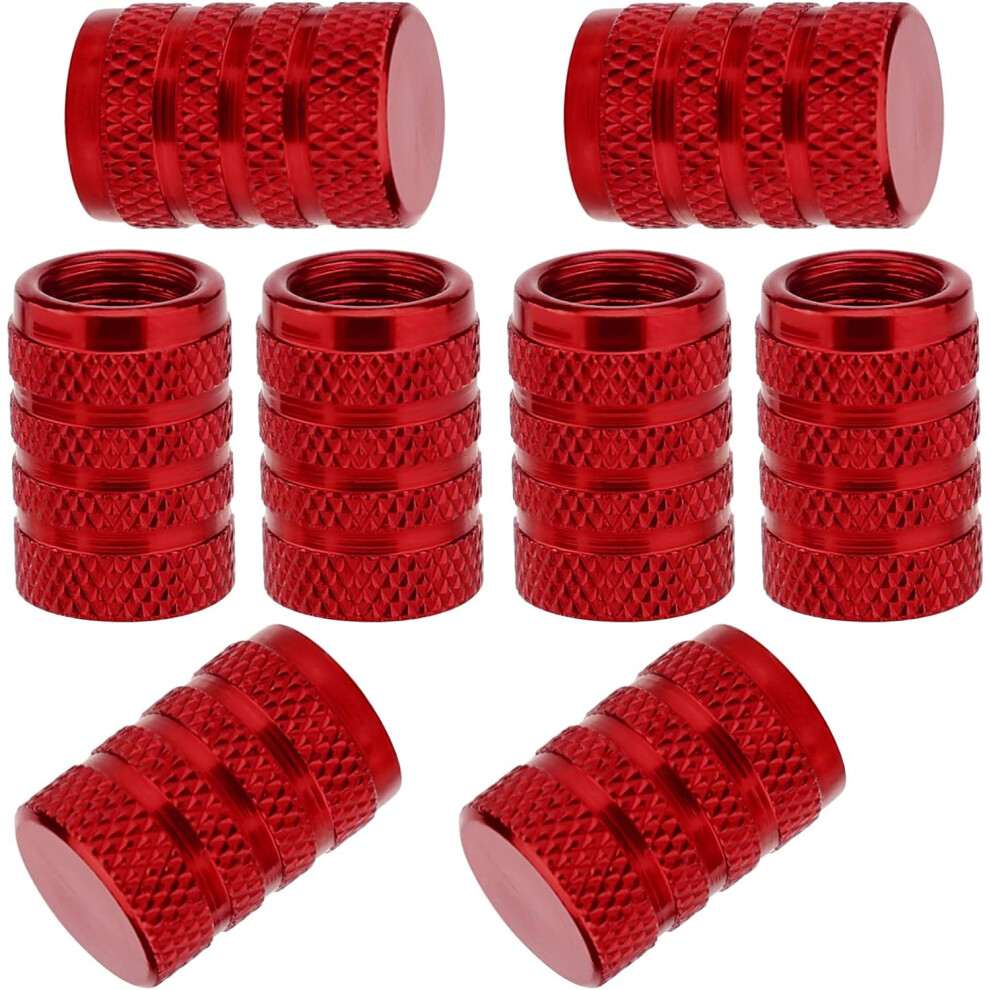 8Pcs Tire Valve Stem Cover (Red), Universal Aluminum Tire Valve Cap With Rubber Ring, Dustproof Valve Cover For Cars, Suvs, Bicycles, Trucks, And Moto Red 9469042659033