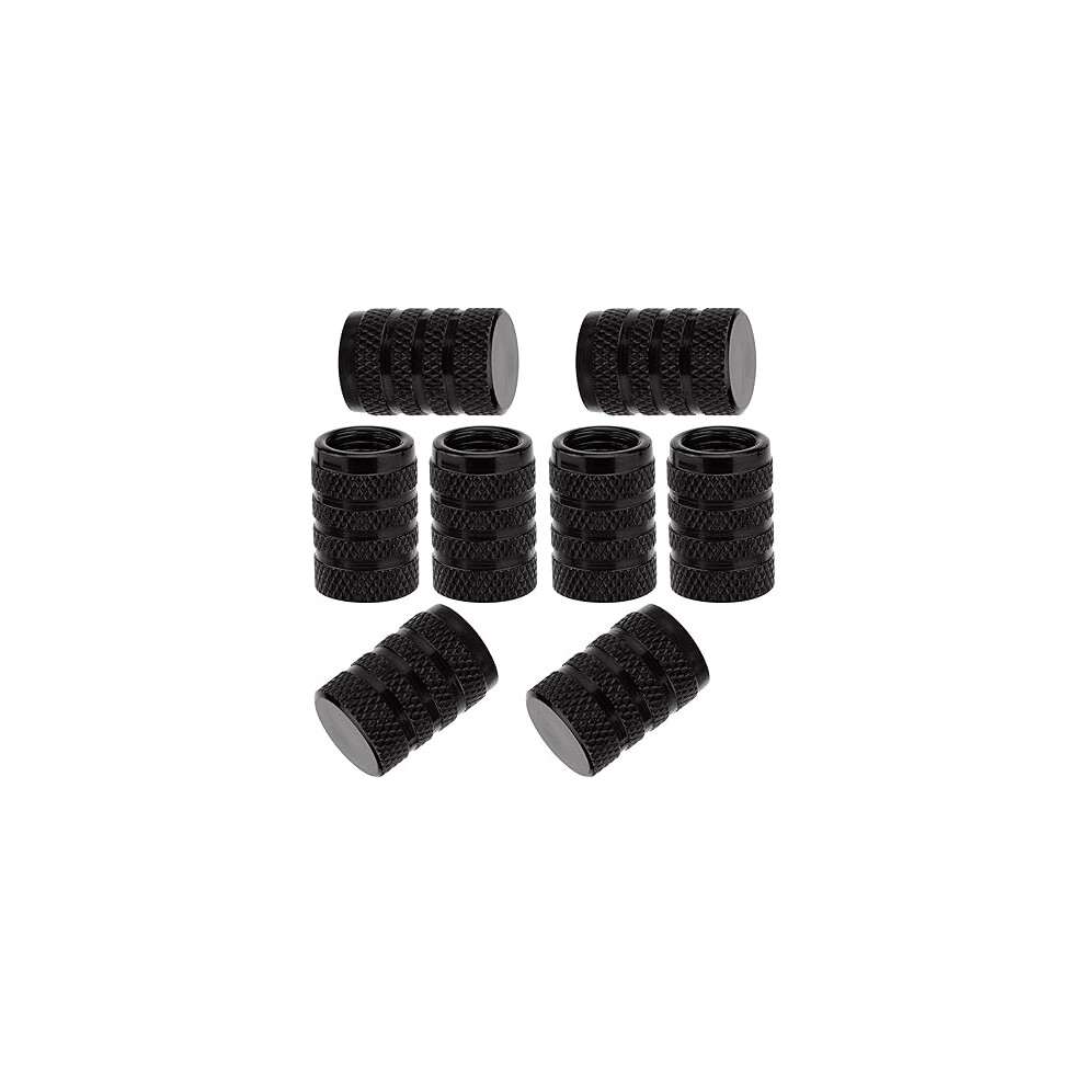 8Pcs Tire Valve Stem Cover (Black), Universal Aluminum Tire Valve Cap With Rubber Ring, Dustproof Valve Cover For Cars, Suvs, Bicycles, Trucks, And Mo Black 9469042659026