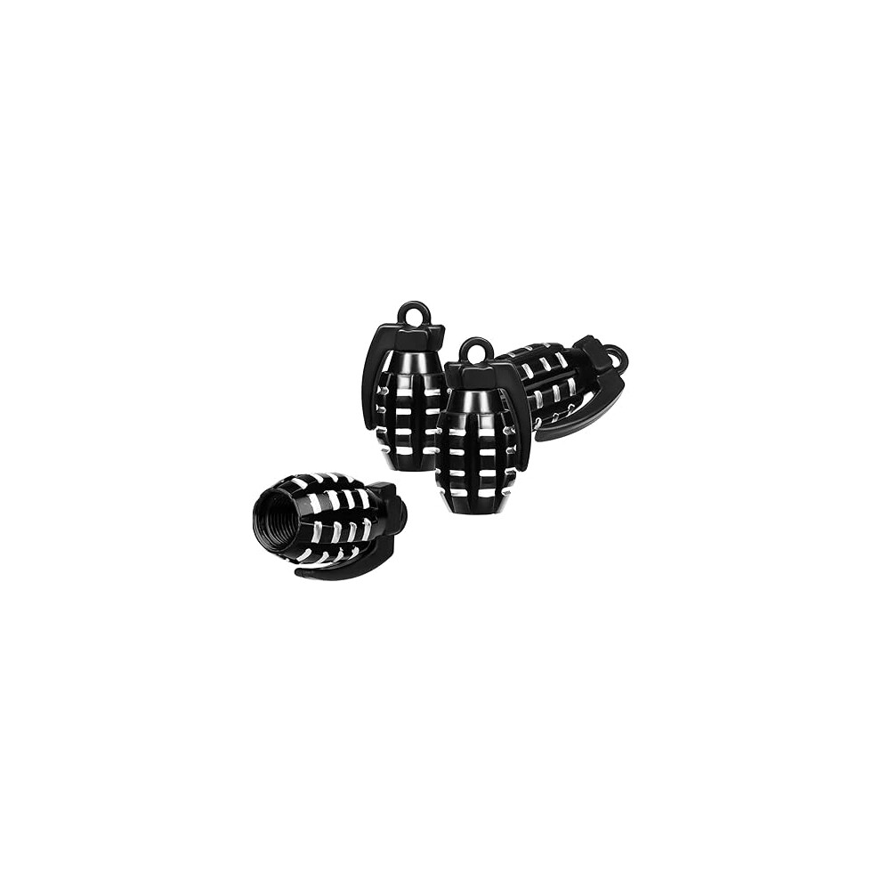 4-Pack Valve Stem Cover (,Size 14 * 29Mm), Aluminum Alloy Heavy-Duty Valve Stem Cover, Airtight Tire Cover For Automobiles, Suvs, Trucks, Motorcy Black 9469042659057
