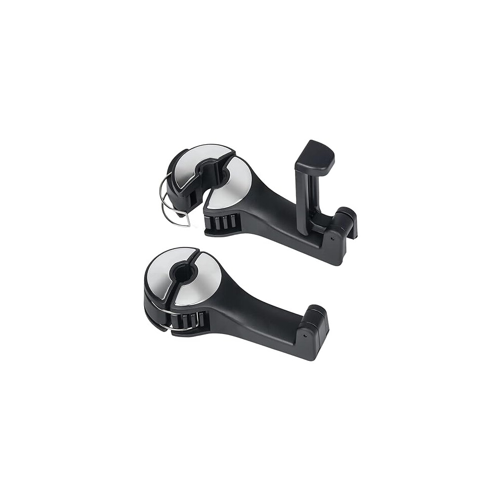 2-Piece Lock Buckle Type Car Hook (Silver), 2-Piece Set Of Car Headrest Hooks With Telephone Bracket, Used For 2-In-1 Car Seat Hidden Hooks In Luggage Silver 9469042659163