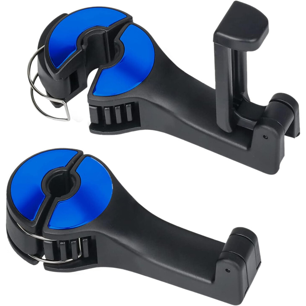 2-Piece Lock Buckle Car Hook (Lan Color), 2-Piece Set Of Car Headrest Hooks With Telephone Bracket, Used For 2-In-1 Car Seat Hidden Hooks In Luggage A 9469042659156