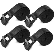 Juego de 4 correas de amarre, 2,5 cm x 4 m, correas de amarre resistentes con hebilla de leva ajustable, utilizadas para atar y fijar equipaje de auto