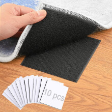 Carpet hook anti slip pad anti slip sticker square (10PCS, black)
