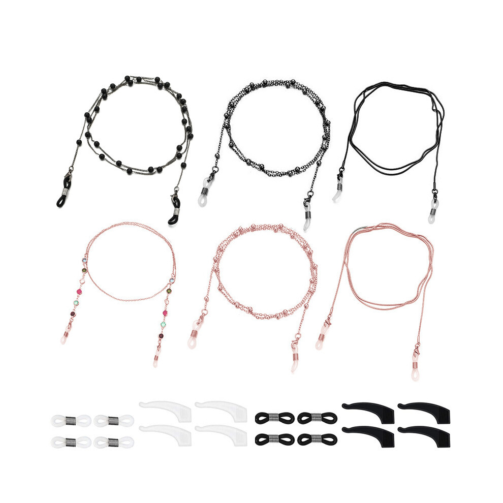 Lifeasy 6 Pieces Glasses Chains Stylish Glasses Retainer Beads Glasses Strap Holder (3 Combination)