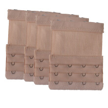 4PCS Apricot (dark skin) Bra Extensions 4 Hook Bra Extenders 4 Hook Elastic Bra Fasteners