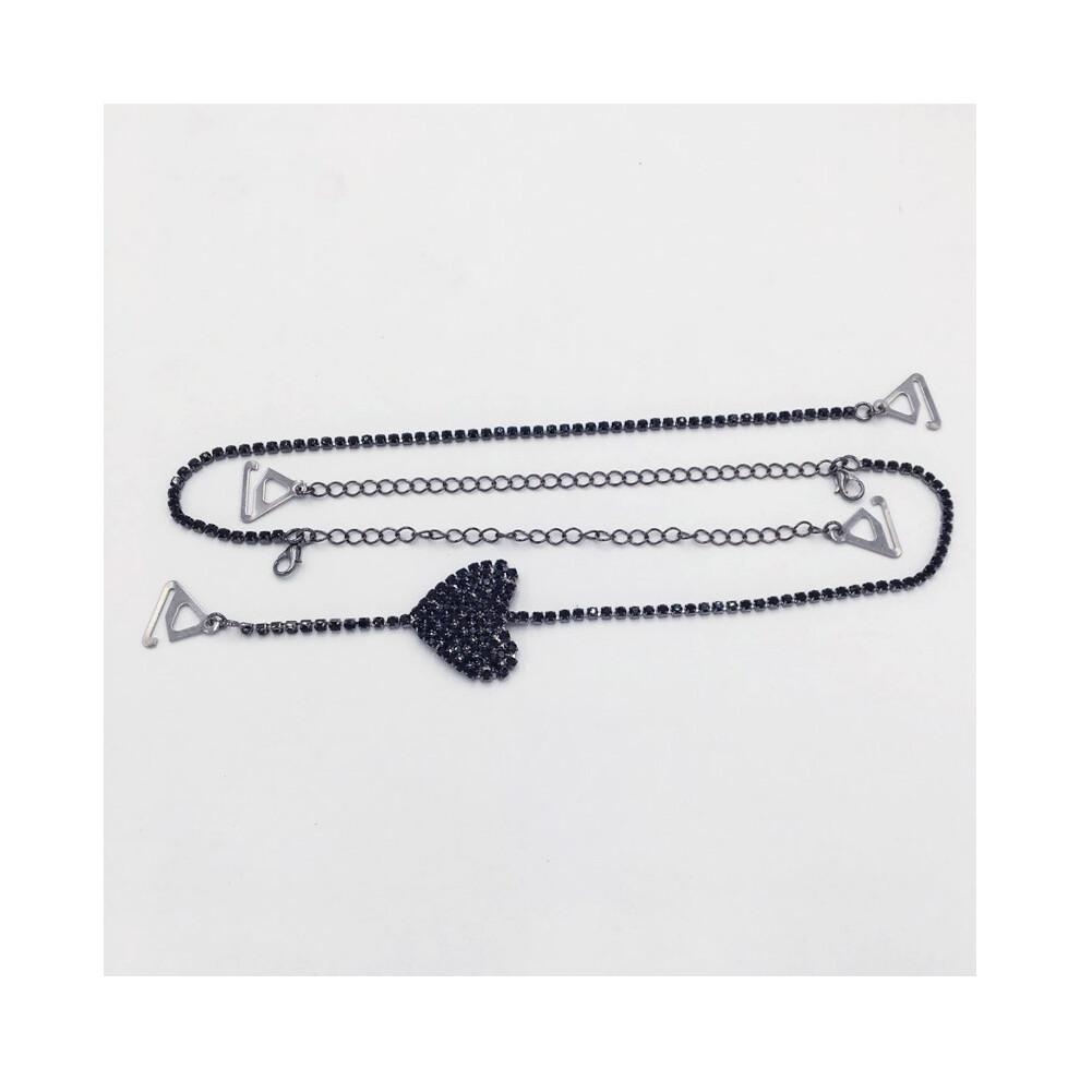1PCS (black love pattern) pairs of invisible non-slip adjustable bra straps