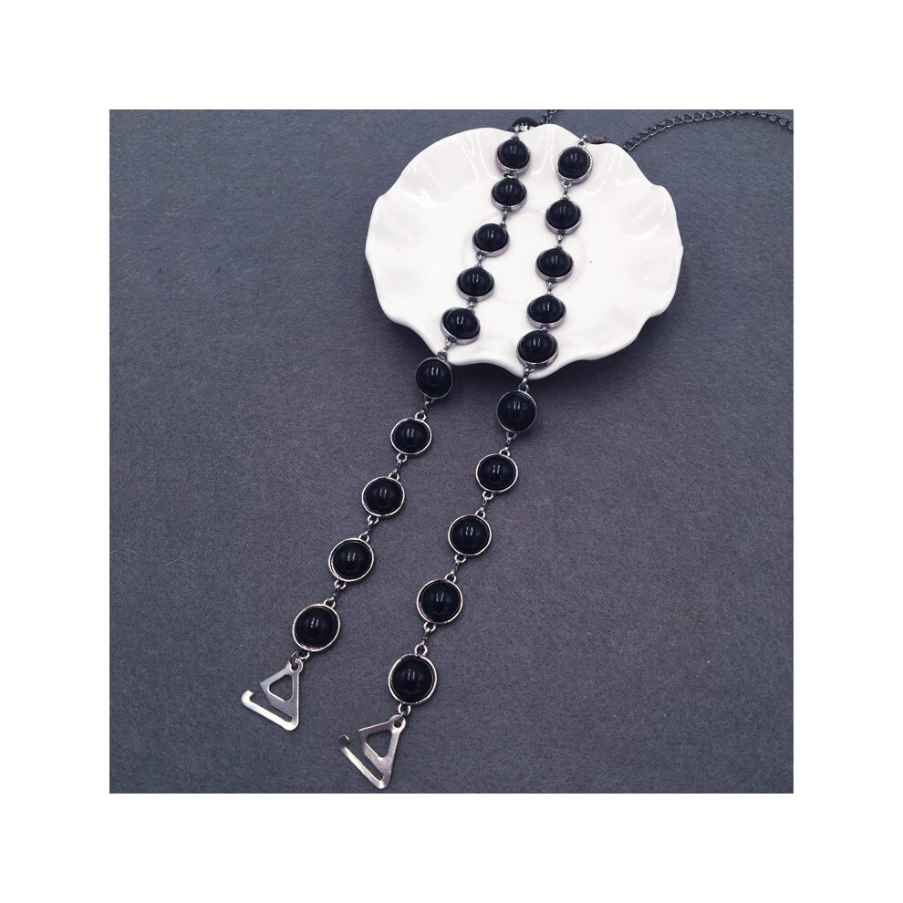 1PCS (Black) Pairs of Adjustable Invisible Non-Slip Bra Straps