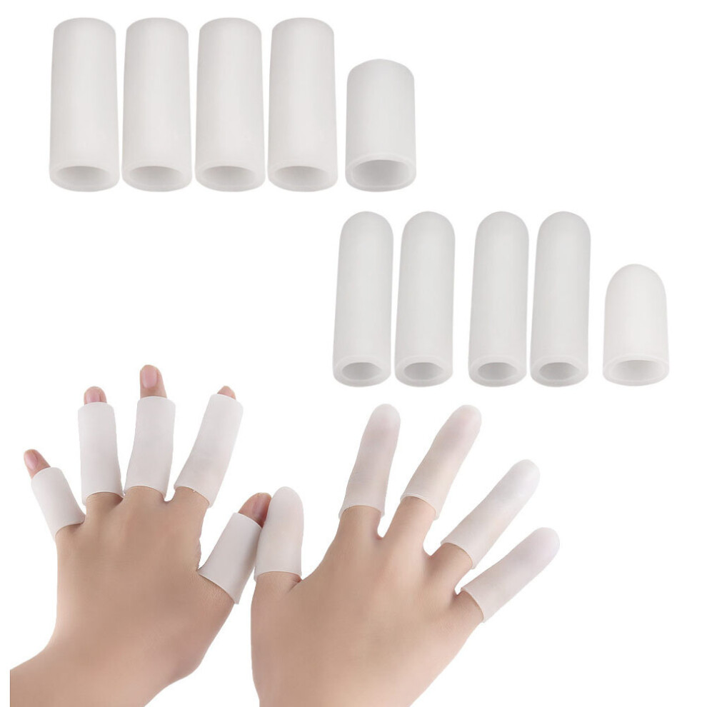 Lifeasy 10Pcs Gel Finger Protector Finger Guards Silicone Finger Sleeves Finger Support Finger Crack, For Trigger Fingers, Finger Crack, Finger Protection