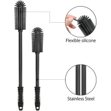 2 pieces (elegant black) Silicone dish brush, high-end cleaning brush, ideal for washing glasses and cups without scratching the dishes
